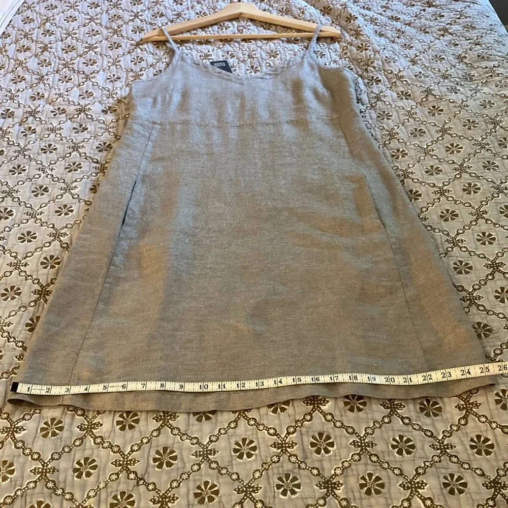 Eileen Fisher Twinkle Metallic  Linen Mini Slip Dress small petite Style #SOTY-2 - Picture 11 of 11